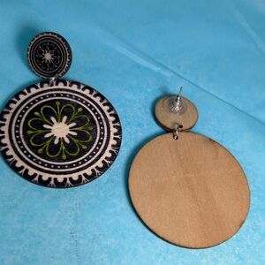 Bohemian Wooden Circle Earrings